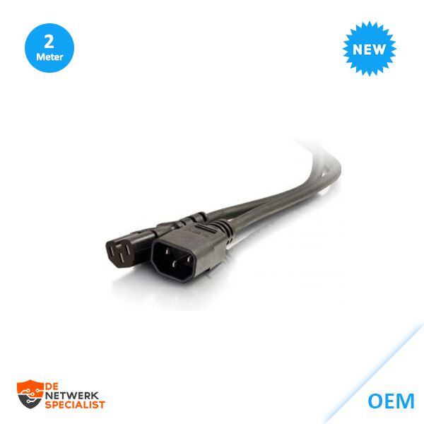 2m kabel C14 to C16 Power Extentie Netsnoer voor PoE switches naar UPS 80634